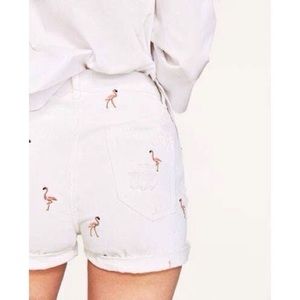 Zara Basic Denim White Flamingo Shorts SZ 6